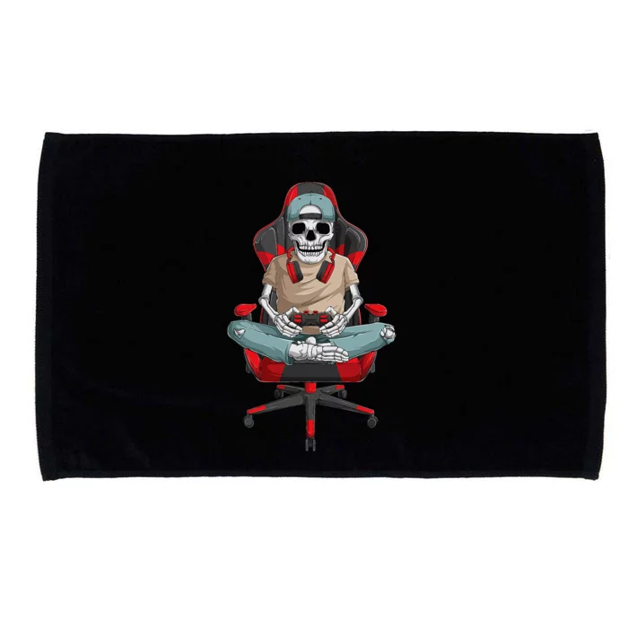 Halloween Skeleton Gamer Video Gaming Microfiber Hand Towel