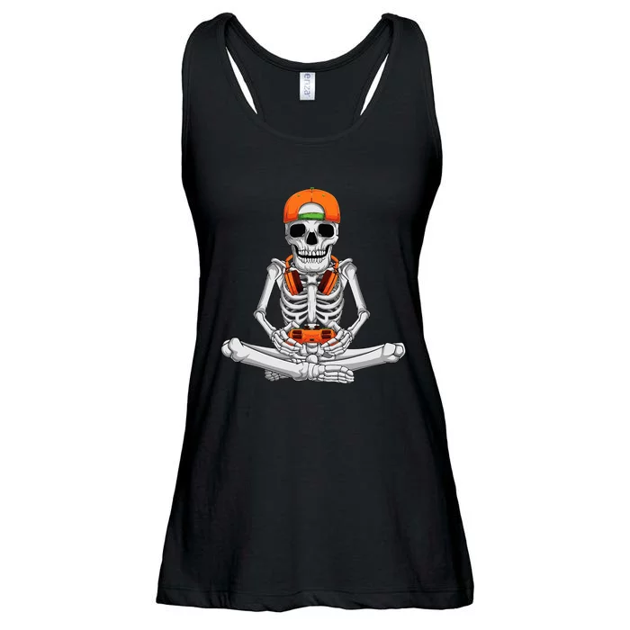 Halloween Skeleton Gamer Video Gaming Ladies Essential Flowy Tank