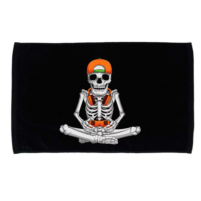 Halloween Skeleton Gamer Video Gaming Microfiber Hand Towel