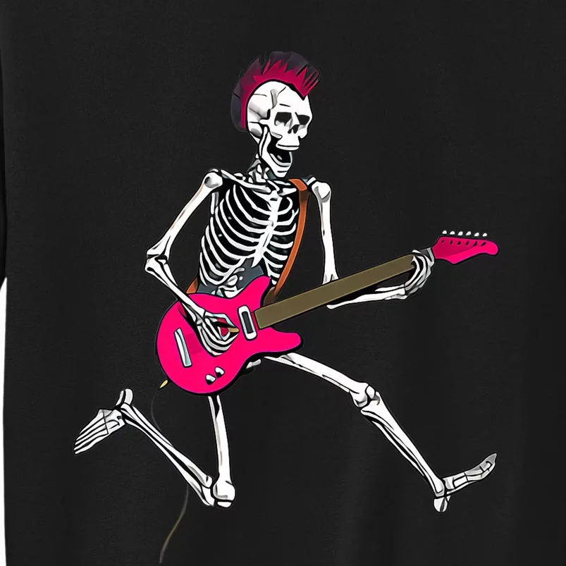 Happy Skeleton Guitar Guy Spooky Halloween Rock Band Concert Premium Sweatshirt