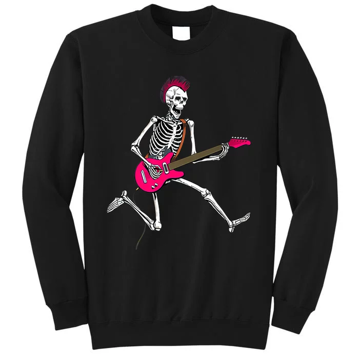 Happy Skeleton Guitar Guy Spooky Halloween Rock Band Concert Premium Sweatshirt