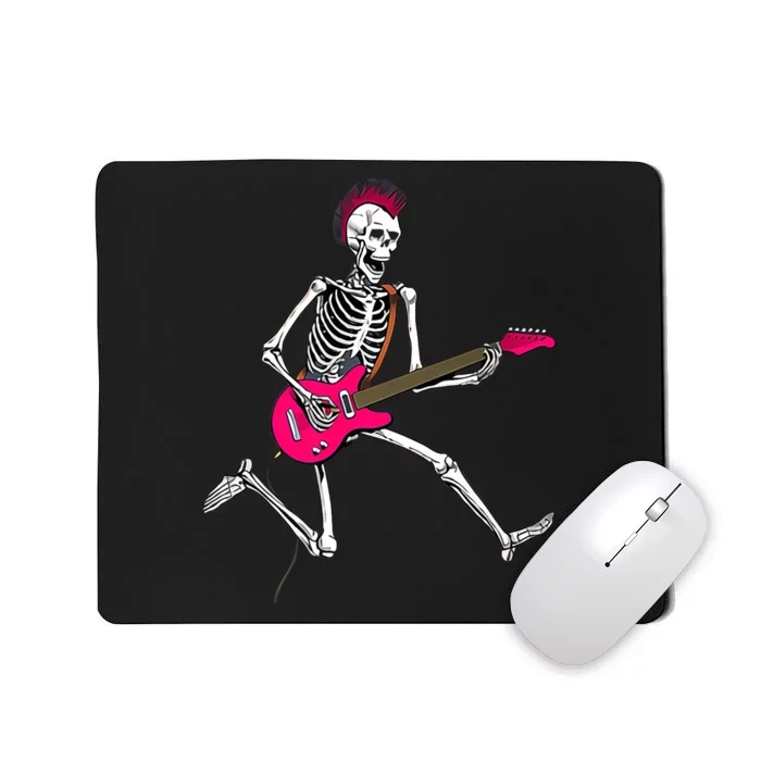 Happy Skeleton Guitar Guy Spooky Halloween Rock Band Concert Premium Mousepad