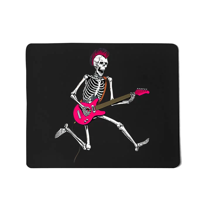 Happy Skeleton Guitar Guy Spooky Halloween Rock Band Concert Premium Mousepad