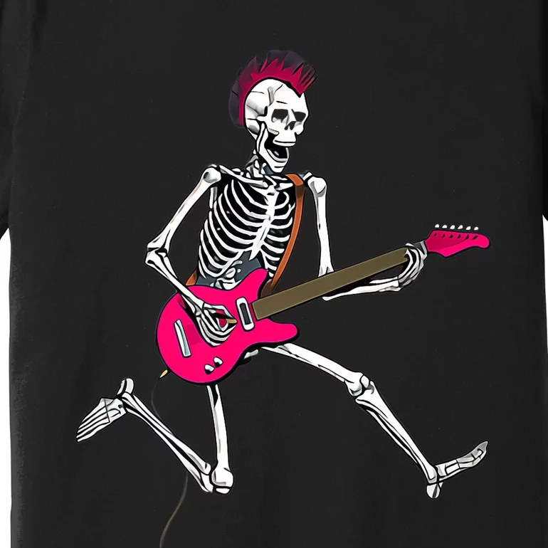 Happy Skeleton Guitar Guy Spooky Halloween Rock Band Concert Premium Premium T-Shirt