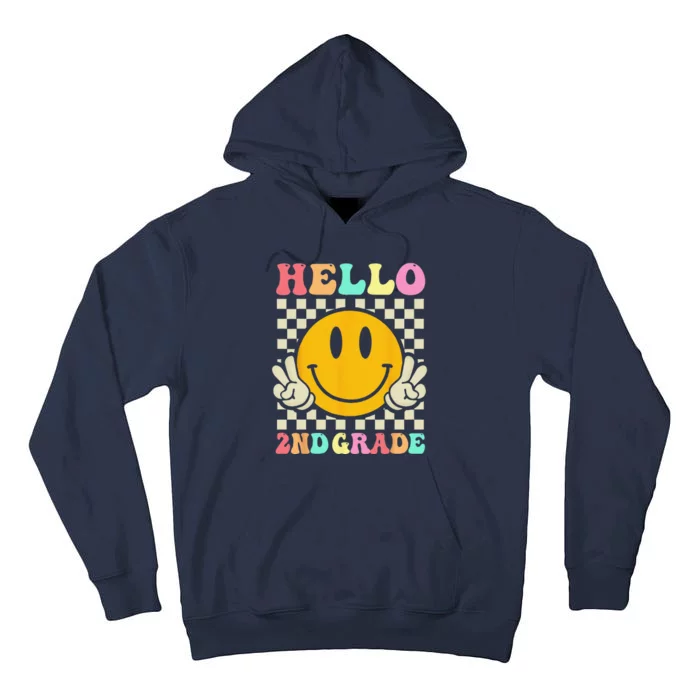 Hello Second Grade Smile Face Funny 2nd Grade Back To School Tall Hoodie