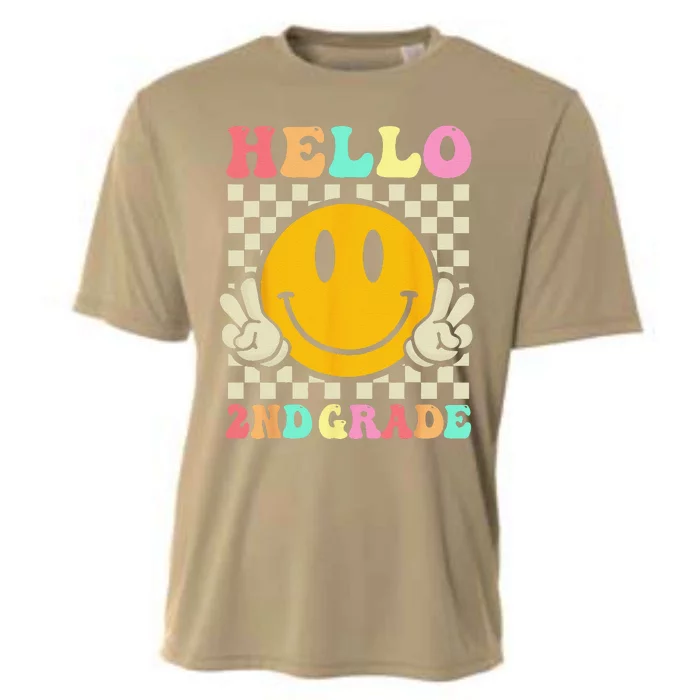 Hello Second Grade Smile Face Funny 2nd Grade Back To School Cooling Performance Crew T-Shirt