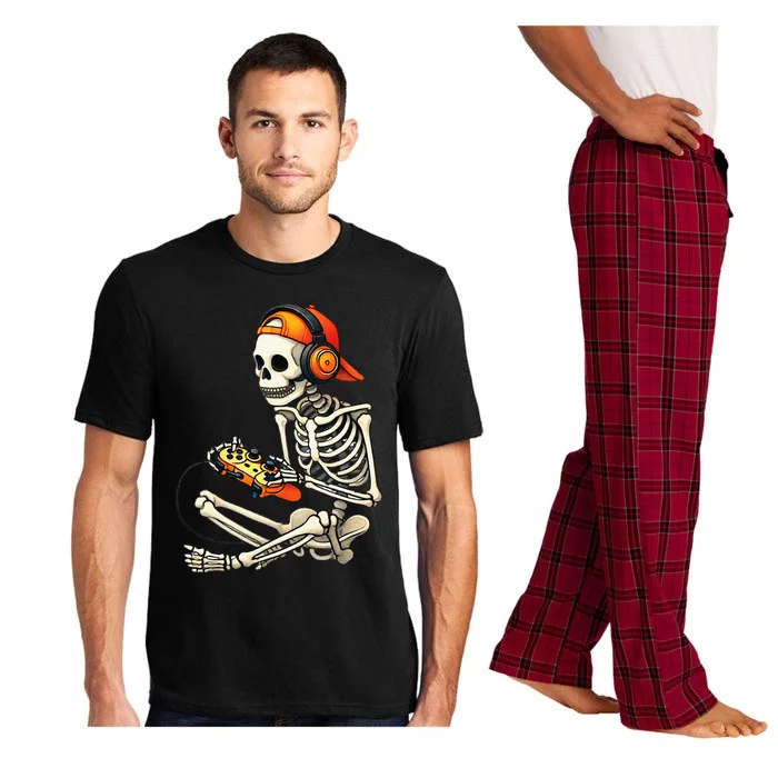 Halloween Skeleton Gamer Video Gaming Pajama Set