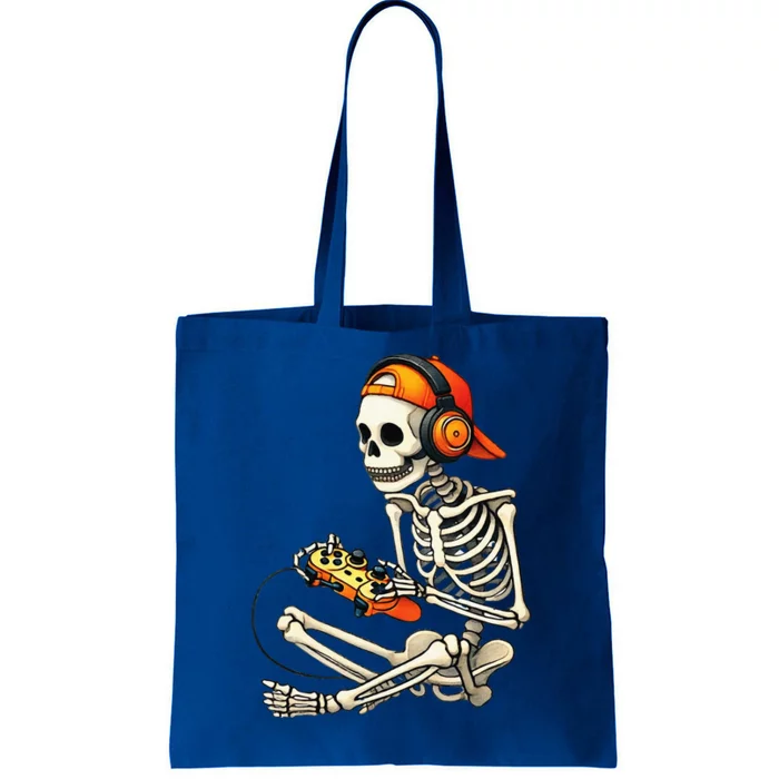 Halloween Skeleton Gamer Video Gaming Tote Bag