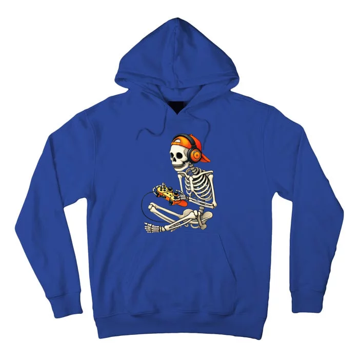 Halloween Skeleton Gamer Video Gaming Tall Hoodie