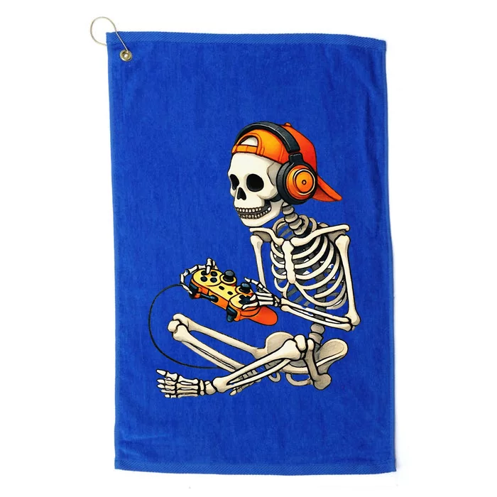 Halloween Skeleton Gamer Video Gaming Platinum Collection Golf Towel