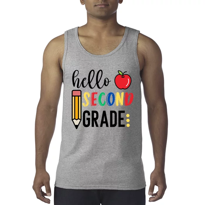 Hello Second Grade Team 2Nd Grade Back To School Teacher Funny Gift Tank Top