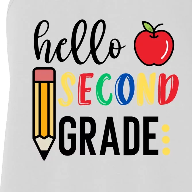 Hello Second Grade Team 2Nd Grade Back To School Teacher Funny Gift Women's Racerback Tank