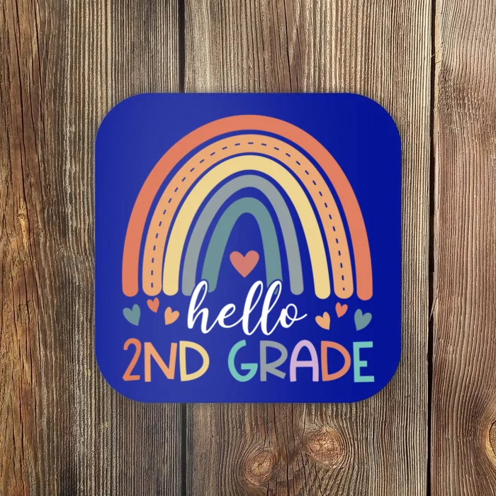 Hello Second Grade Back To School 2Nd Grade Teacher Rainbow Cool Gift Coaster