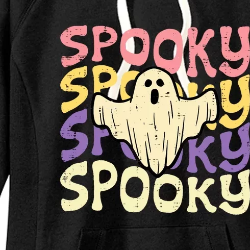 Halloween Spooky Ghost Retro Groovy Costume Wo Girl Women's Fleece Hoodie