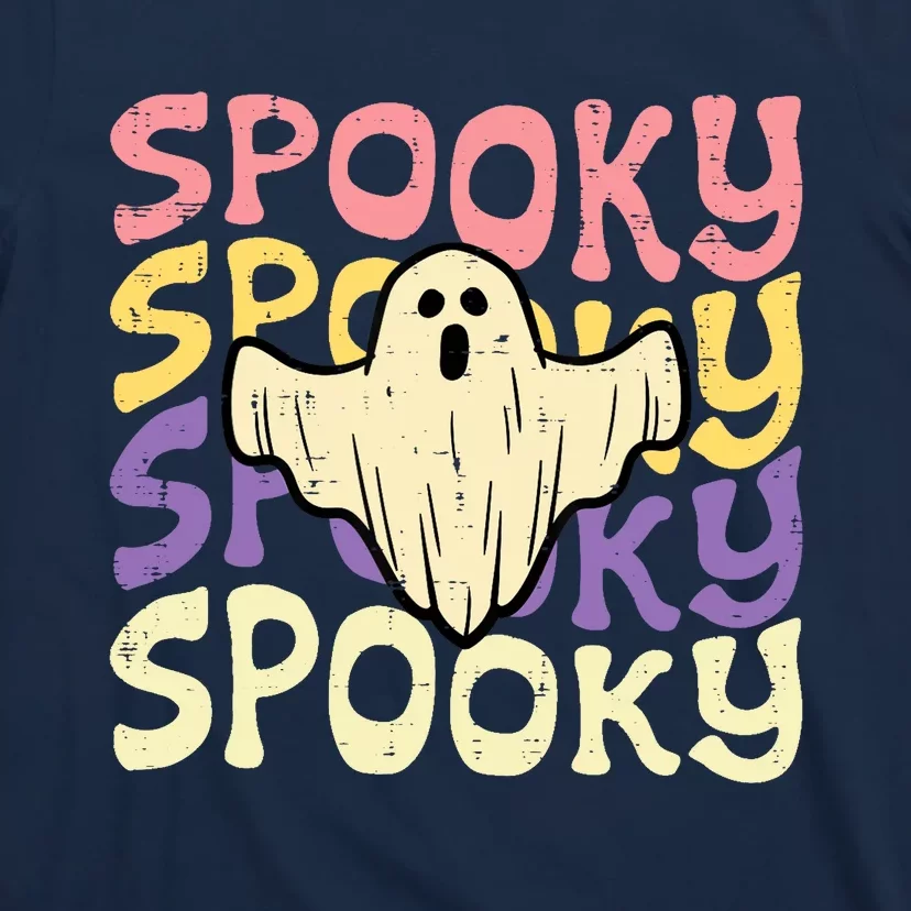 Halloween Spooky Ghost Retro Groovy Costume Wo Girl T-Shirt