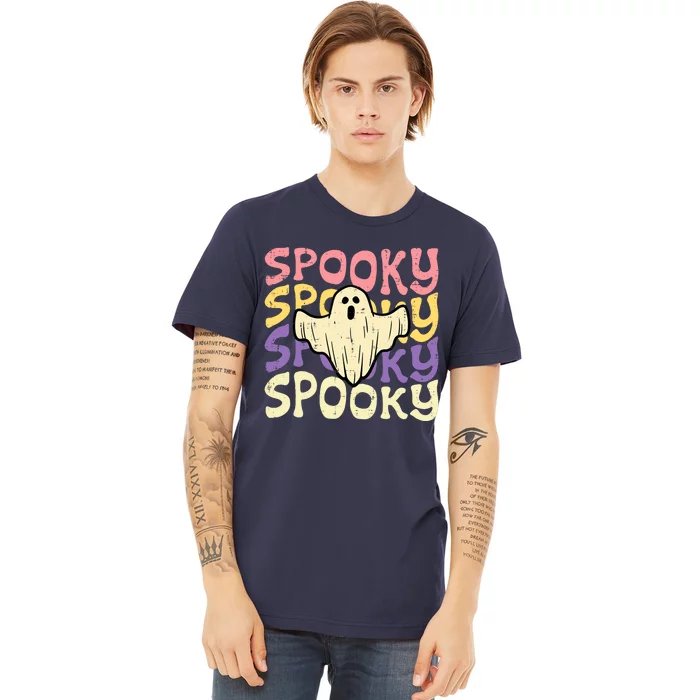 Halloween Spooky Ghost Retro Groovy Costume Wo Girl Premium T-Shirt