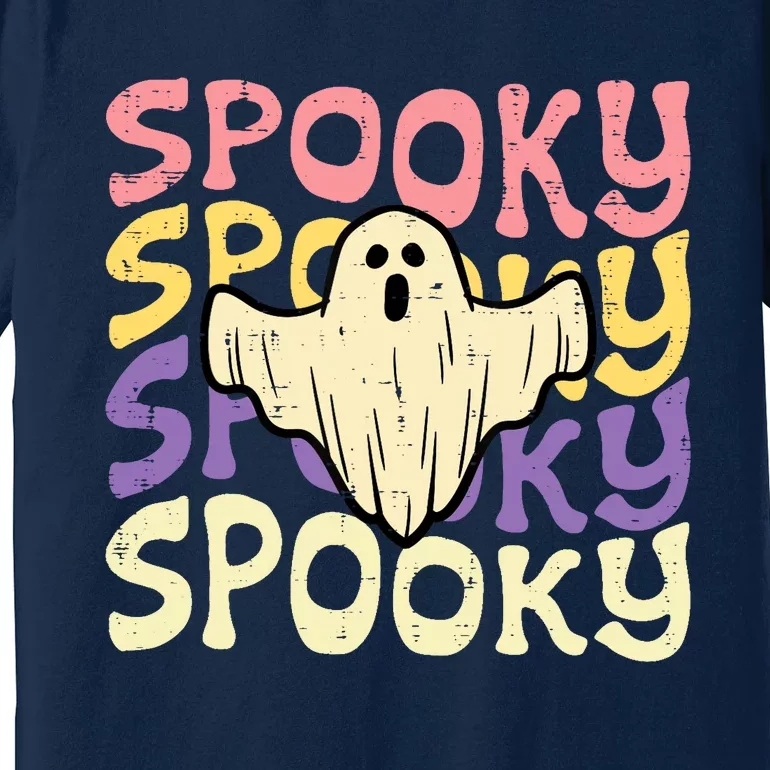 Halloween Spooky Ghost Retro Groovy Costume Wo Girl Premium T-Shirt