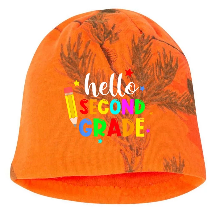 Hello Second Grade Welcome Back To School Teacher Gift Kati - Camo Knit Beanie