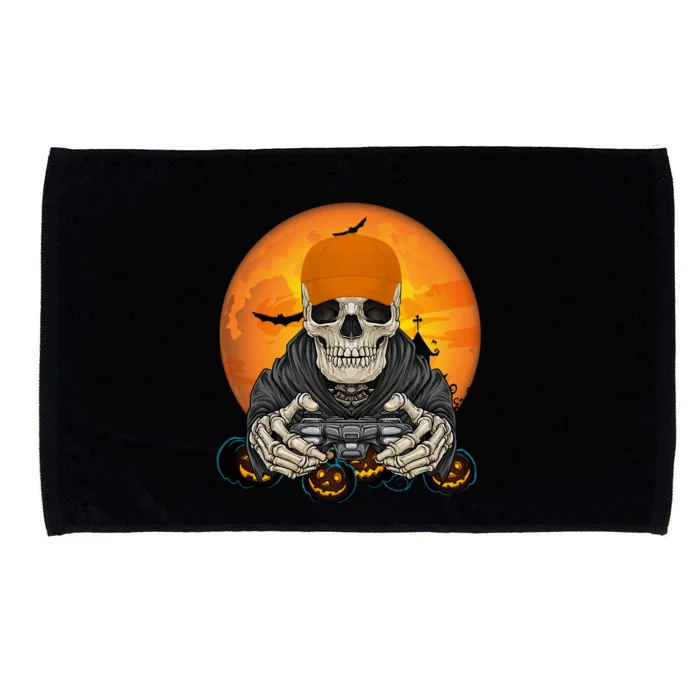 Halloween Skeleton Gamer Video Game Lover Gift Microfiber Hand Towel