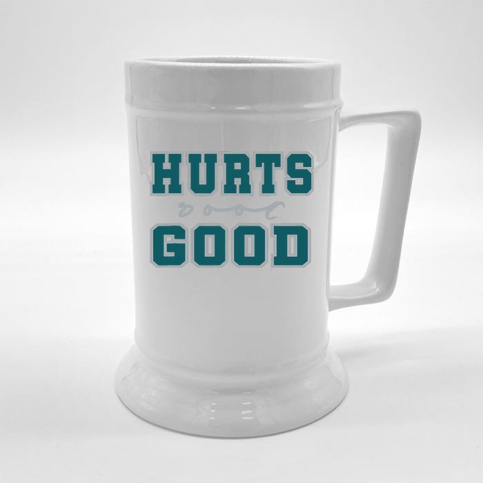 Hurts So Good Funny Meme Saying Graphic For Family Front & Back Beer Stein