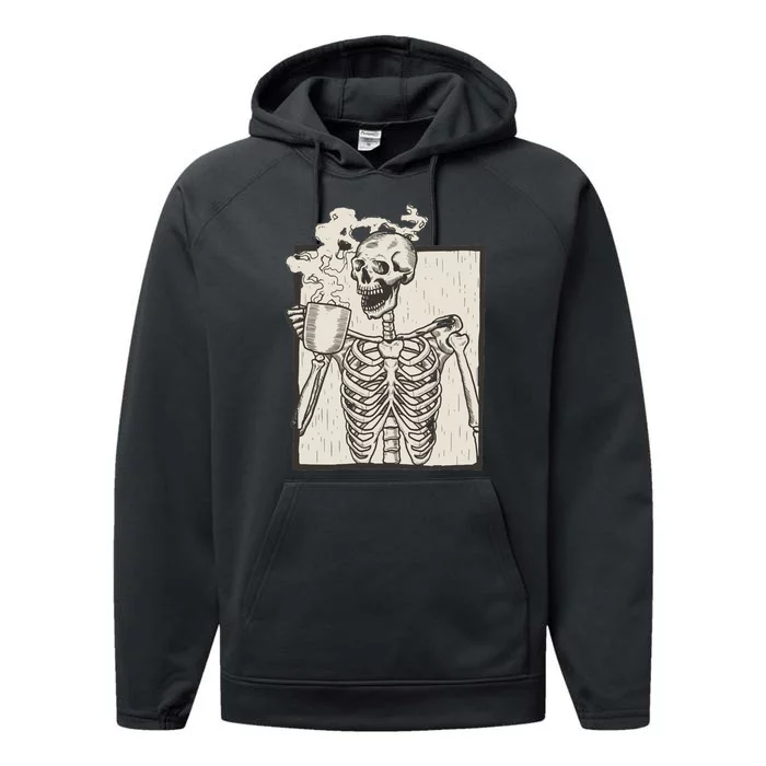 HALLOWEEN SKULL GRAPHIC PRINT FLEECE OVERSIZED Performance Fleece Hoodie