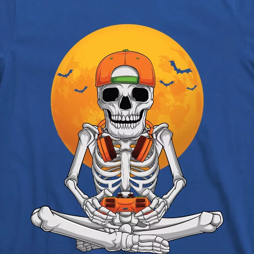 Halloween Skeleton Gamer Video Gaming Teens Funny Gift T-Shirt