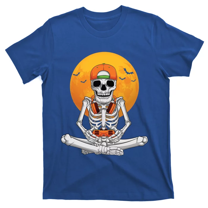 Halloween Skeleton Gamer Video Gaming Teens Funny Gift T-Shirt