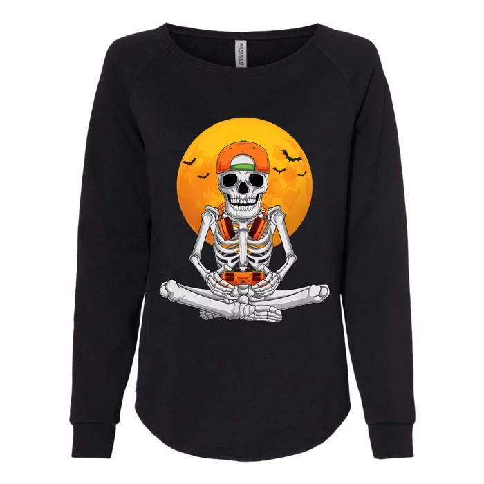 Halloween Skeleton Gamer Video Gaming Boy Teens Womens California Wash Sweatshirt