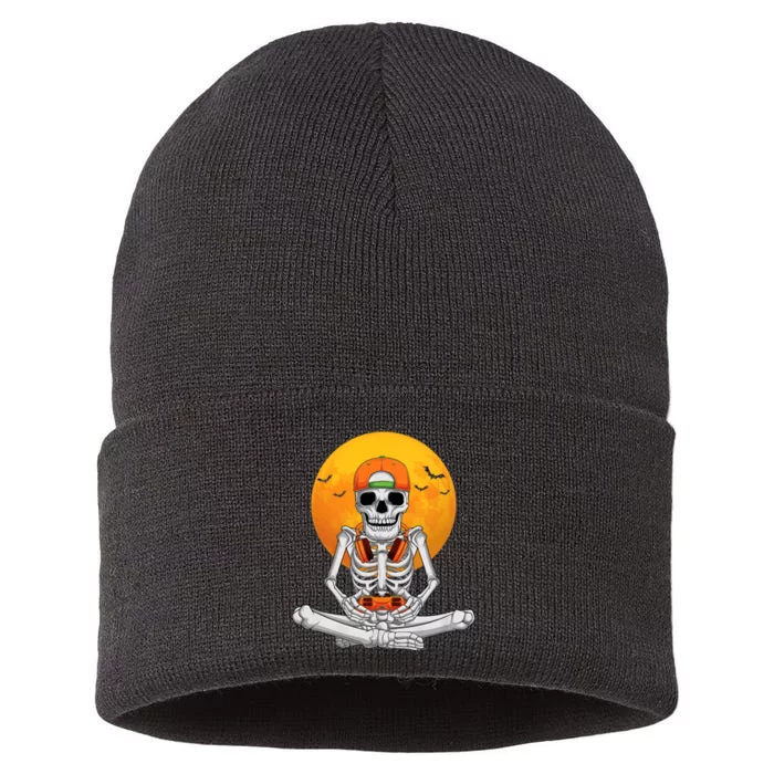 Halloween Skeleton Gamer Video Gaming Boy Teens Sustainable Knit Beanie