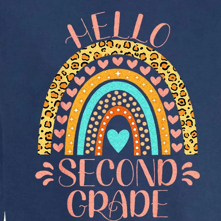 Hello Second Grade 2nd Grade Teacher Back To School Garment-Dyed Sweatshirt