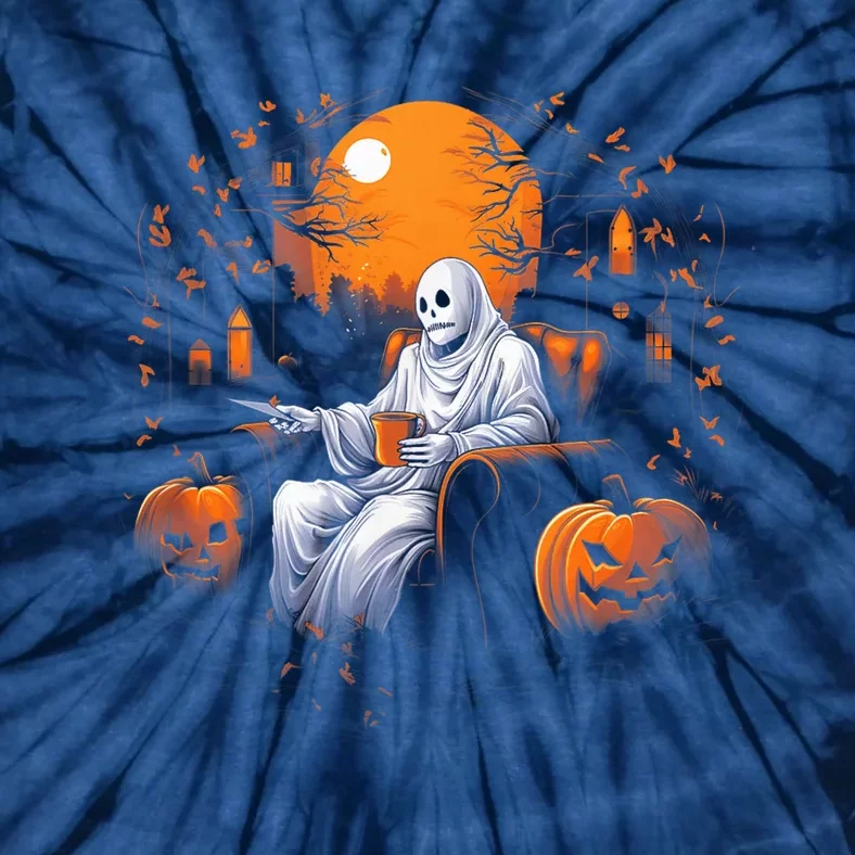 Halloween Scary Ghost Reading Book Sofa Book Worm  Wo Tie-Dye T-Shirt