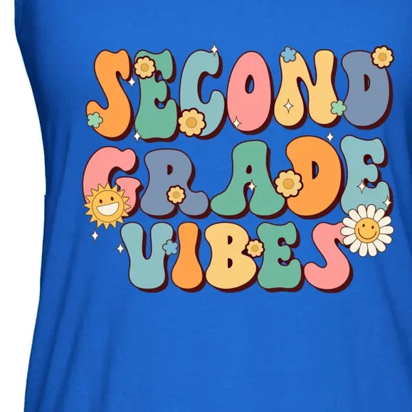 Hippie Second Grade Vibes Retro Groovy First Day Of School Gift Ladies Essential Flowy Tank