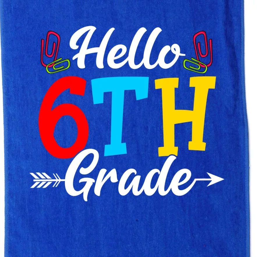 Hello Sixth Grade Happy First Day Of School Student Great Gift Platinum Collection Golf Towel