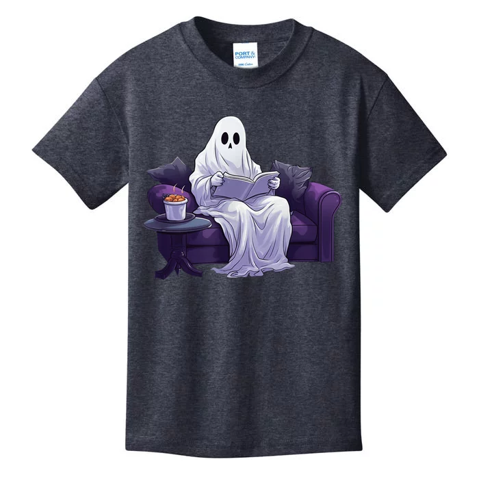 Halloween Scary Ghost Reading Book Sofa Book Worm  Wo Kids T-Shirt