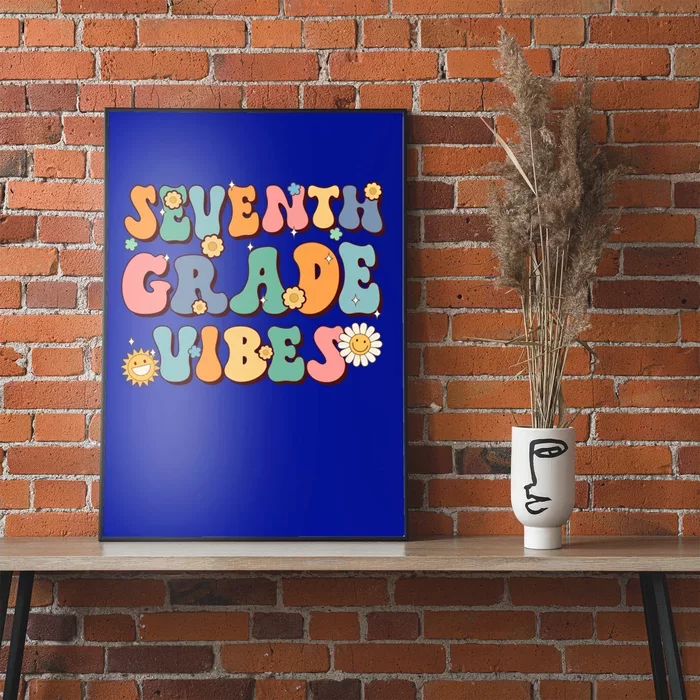 Hippie Seventh Grade Vibes Retro Groovy First Day Of School Cute Gift Poster