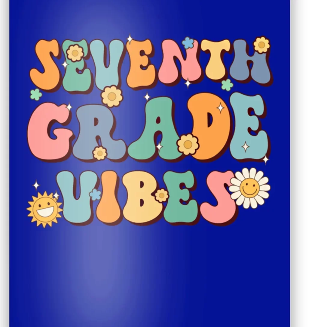 Hippie Seventh Grade Vibes Retro Groovy First Day Of School Cute Gift Poster