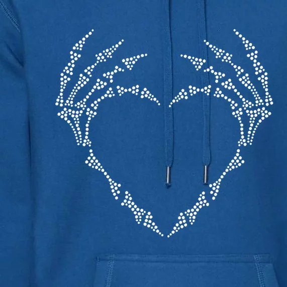 Heart Skeleton Gift Heart Bones Heart Fingers Goth Love Meaningful Gift Premium Hoodie