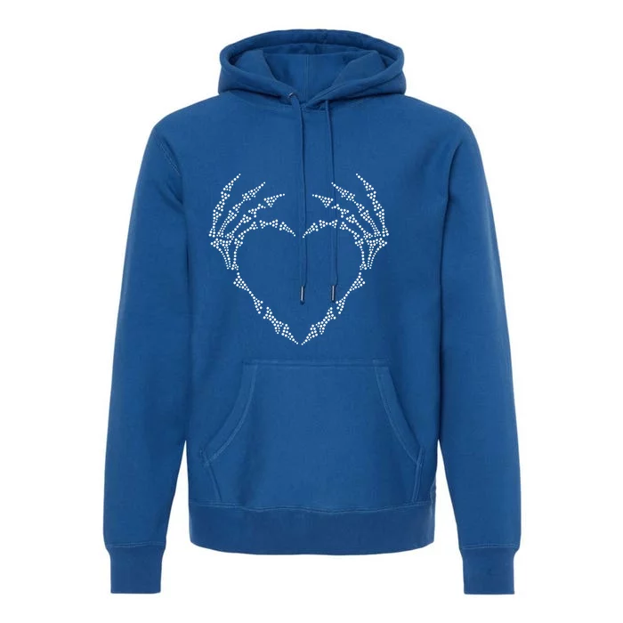 Heart Skeleton Gift Heart Bones Heart Fingers Goth Love Meaningful Gift Premium Hoodie