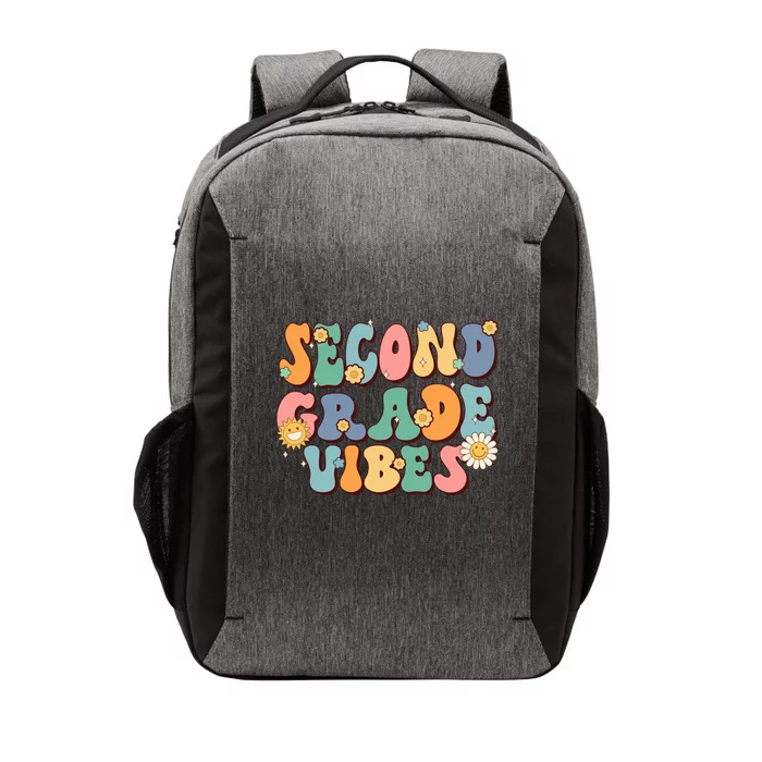 Hippie Second Grade Vibes Retro Groovy First Day Of School Great Gift Vector Backpack