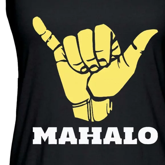 Hawaiian Shaka Gratitude Mahalo Ladies Essential Flowy Tank