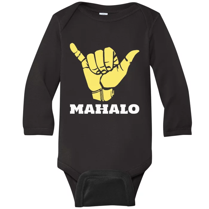 Hawaiian Shaka Gratitude Mahalo Baby Long Sleeve Bodysuit