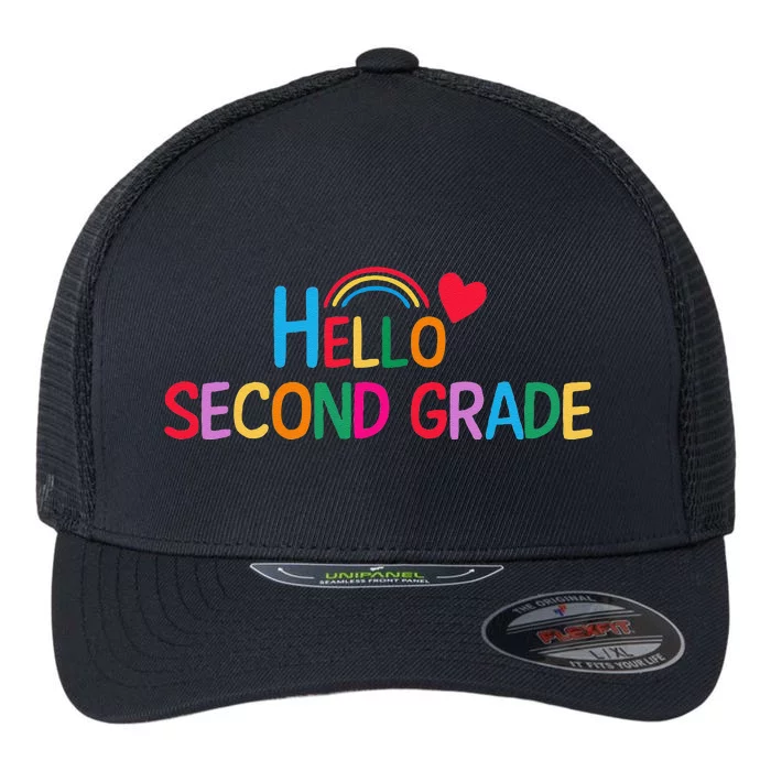 Hello Second Grade Team 2nd Grade Back To School Teacher Flexfit Unipanel Trucker Cap