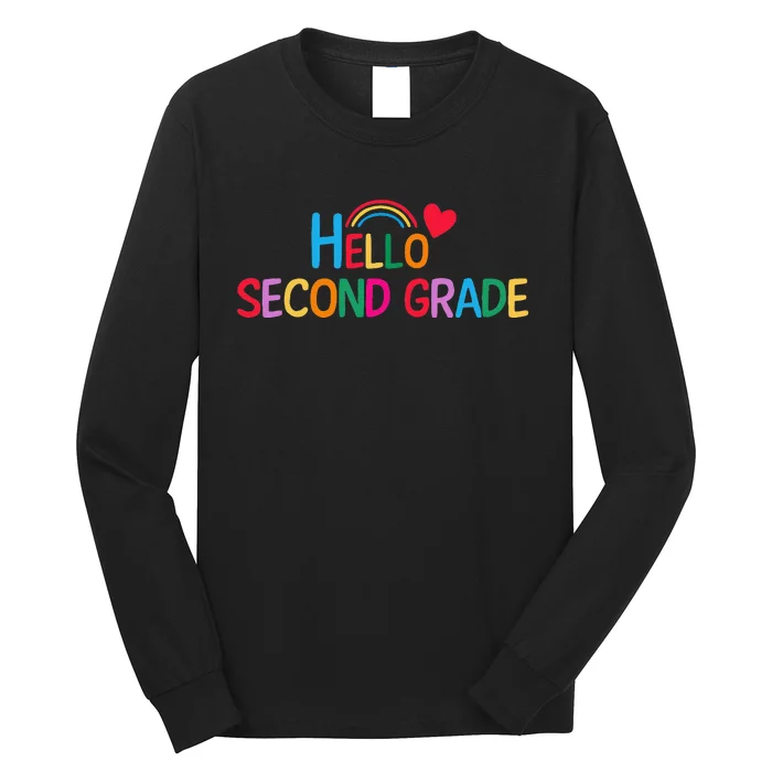 Hello Second Grade Team 2nd Grade Back To School Teacher Long Sleeve Shirt