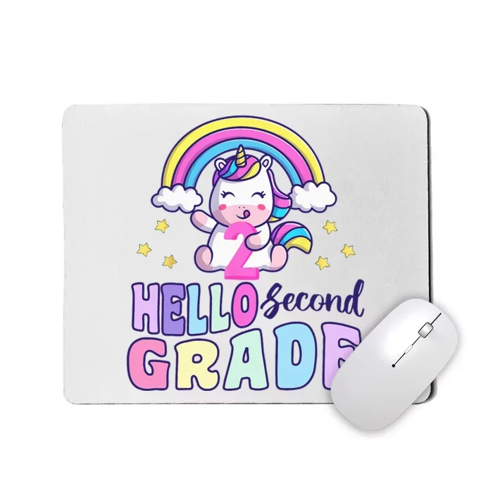 Hello Second Grade Unicorn Back To School Mousepad