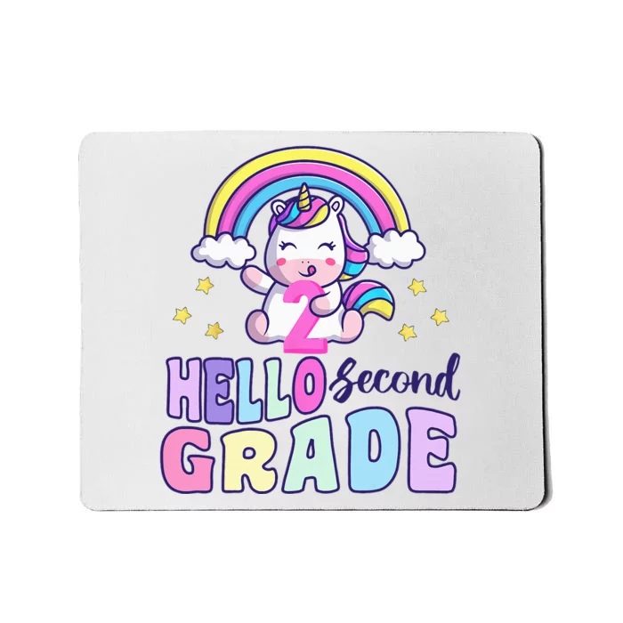 Hello Second Grade Unicorn Back To School Mousepad