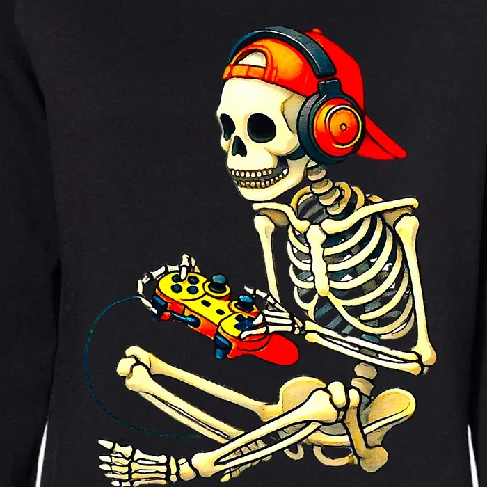 Halloween Skeleton Gamer Video Gaming Tees Womens California Wash Sweatshirt