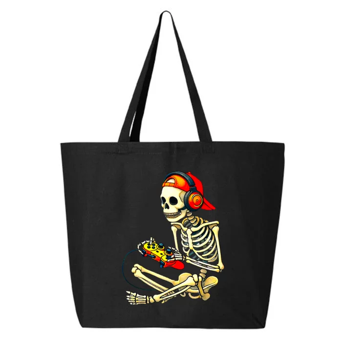 Halloween Skeleton Gamer Video Gaming Tees 25L Jumbo Tote