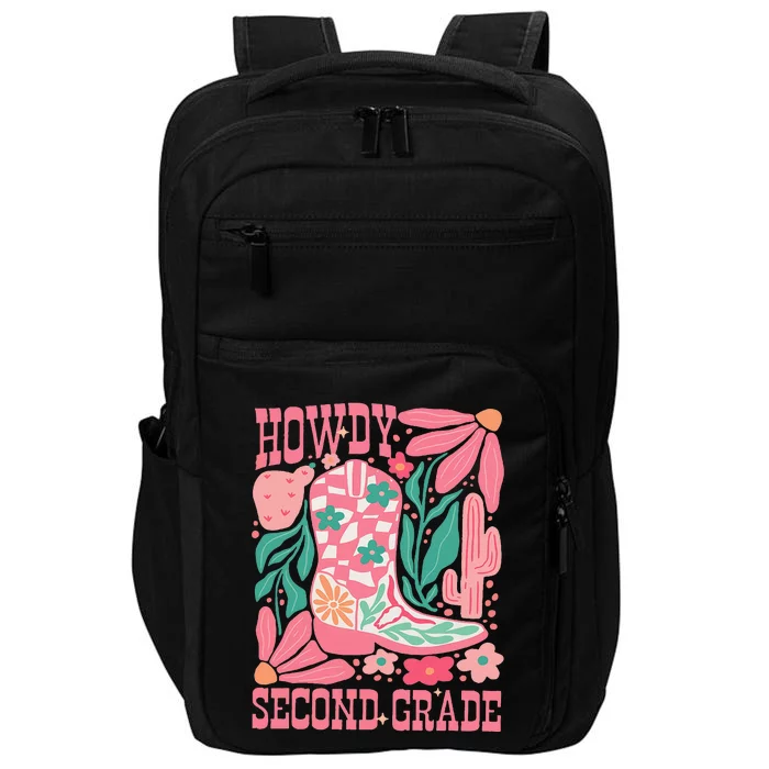 Howdy Second Grade Western 2nd Grade Teacher Cowboy Cowgirl Impact Tech Backpack