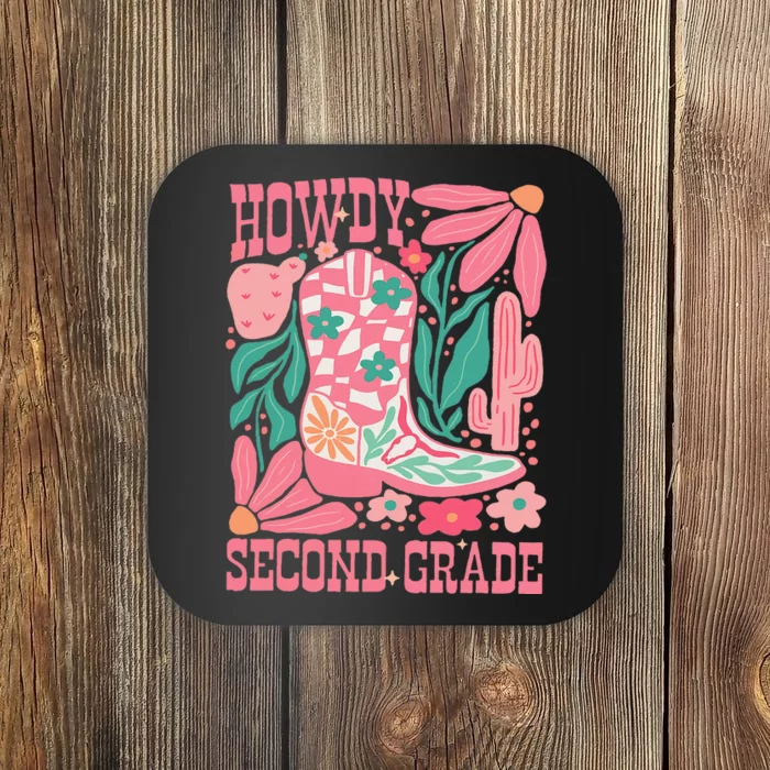 Howdy Second Grade Western 2nd Grade Teacher Cowboy Cowgirl Coaster