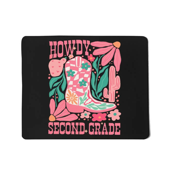 Howdy Second Grade Western 2nd Grade Teacher Cowboy Cowgirl Mousepad